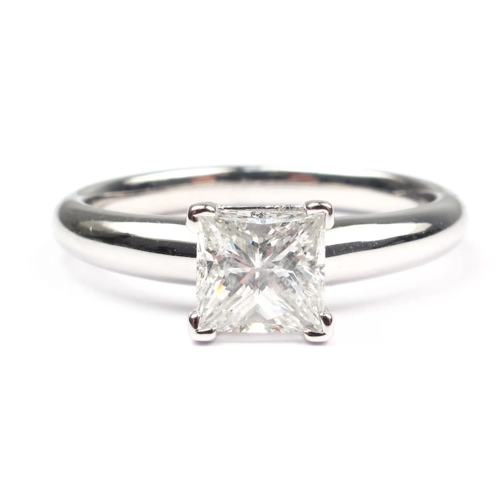 Natural 1 Carat Princess Diamond French Pave Engagement Ring – Kobelli