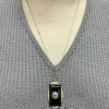 Rose Cut Diamond & Onyx Art Deco Necklace 18K Yellow Gold & Platinum Modeled