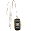 Rose Cut Diamond & Onyx Art Deco Necklace 18K Yellow Gold & Platinum Whole