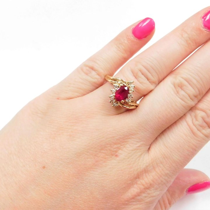 Shop Antique Ruby & Diamond Ring Online - Antiques of Kingston