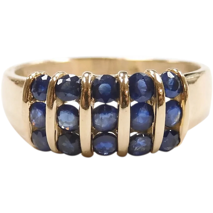 Sapphire .75 ctw Band Ring 14k Yellow Gold