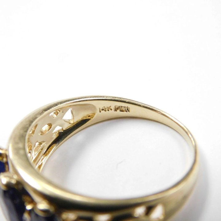 Buy Sapphire & Diamond Ring 2.21 ctw 14k Gold Two-Tone, Celtic Knot ...