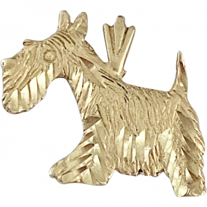 Vintage Scotty DOG Pendant 14k