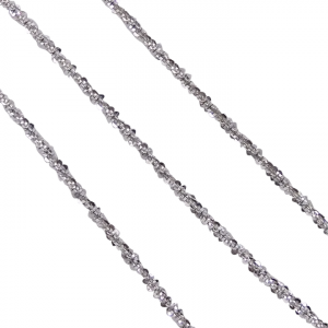 Shimmering Twisted Margarita Rope Chain 14k White Gold 17"