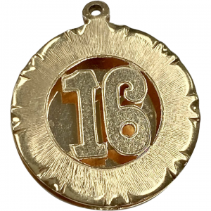 Sixteen 16 Anniversary or Birthday Vintage Charm 14K Gold