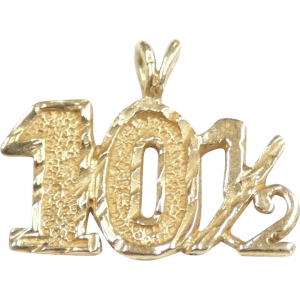 Ten And A Half - 10 1/2 Pendant / Charm 14k Yellow Gold