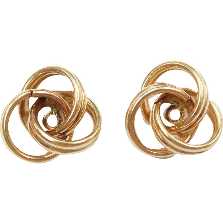 Trinity Knot Earring Jackets 14k Gold