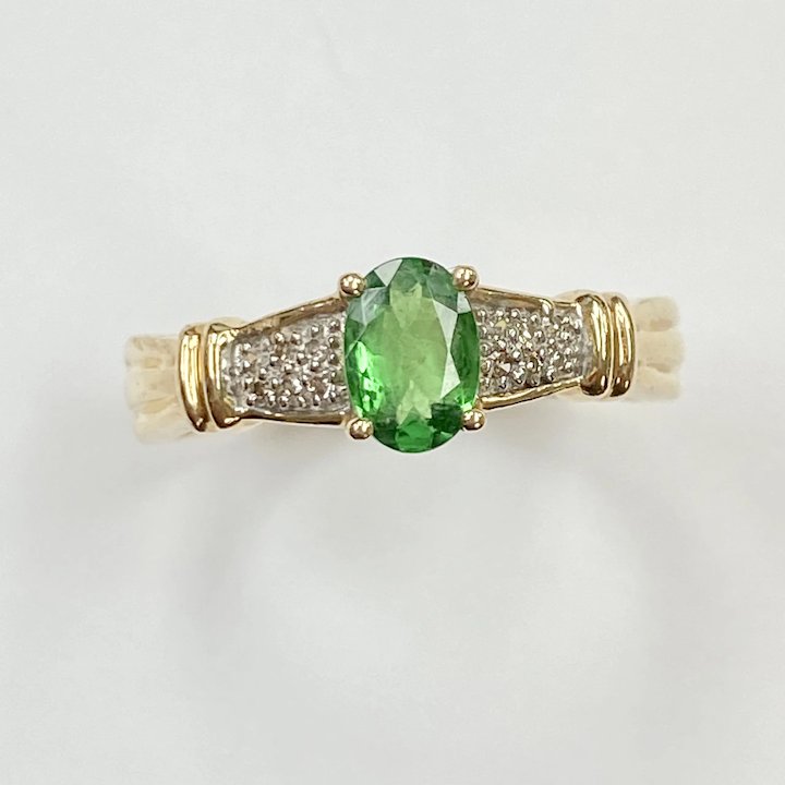 Green Sapphire, Diamond & Tsavorite Garnet Ring – Park City Jewelers