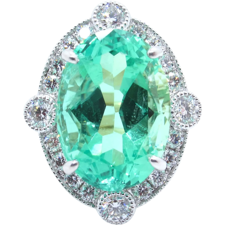 GIA Certified 9.05 Carat Natural Columbian Emerald Halo Ring