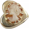 Cameo heart charm from the Victorian Revival era in 14k yellow gold