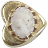 Victorian Revival Cameo Heart Slide Charm 14k Yellow Gold
