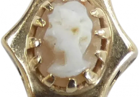 Victorian Revival Cameo Slide Charm 14k Yellow Gold