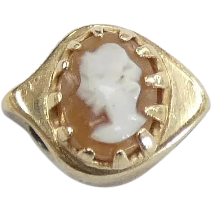 Victorian Revival Cameo Slide Gold Charm