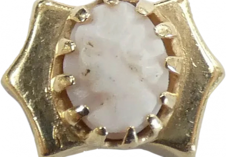Victorian Revival Cameo Slide Charm 14k Yellow Gold