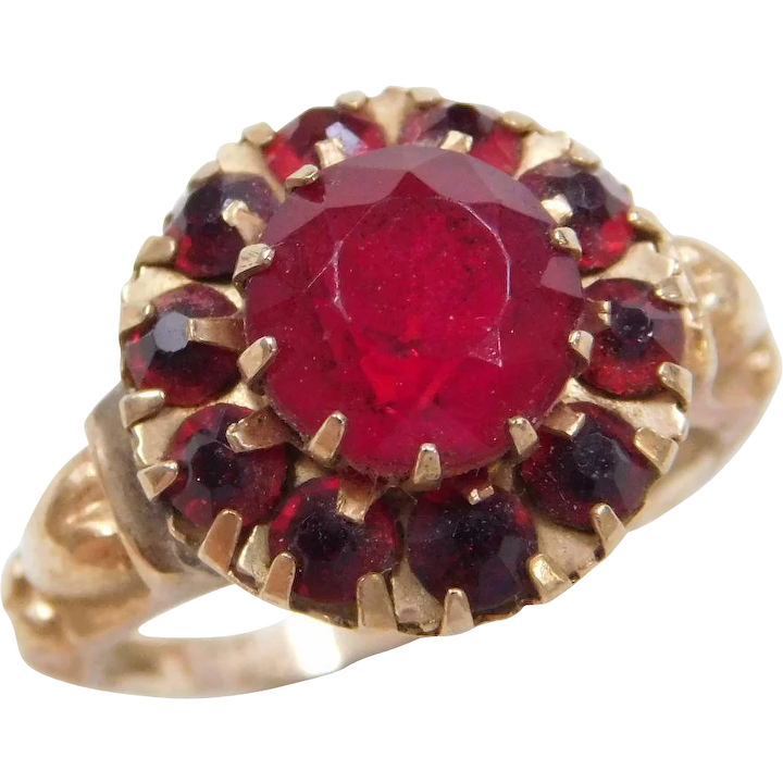 Platinum Low Set Ruby & Diamond Art Deco Antique Filigree Engagement Ring —  Antique Jewelry Mall