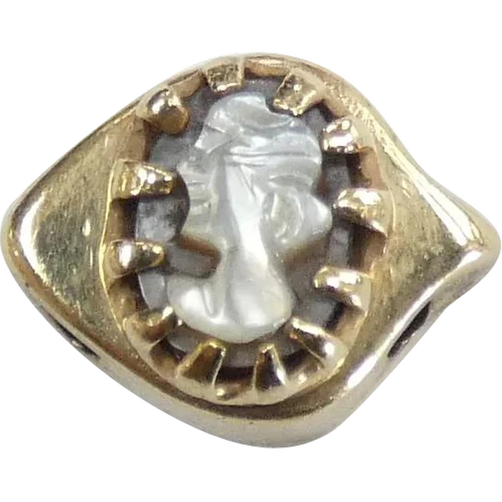 Victorian Revival Mother of Pearl Cameo Charm