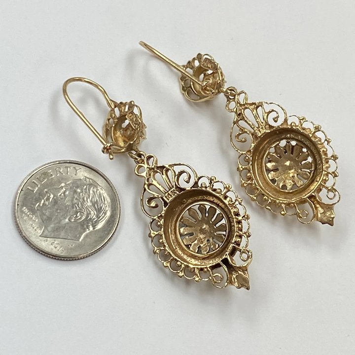 Kriaa Antique Gold Plated Jhumki Earrings - 1318706