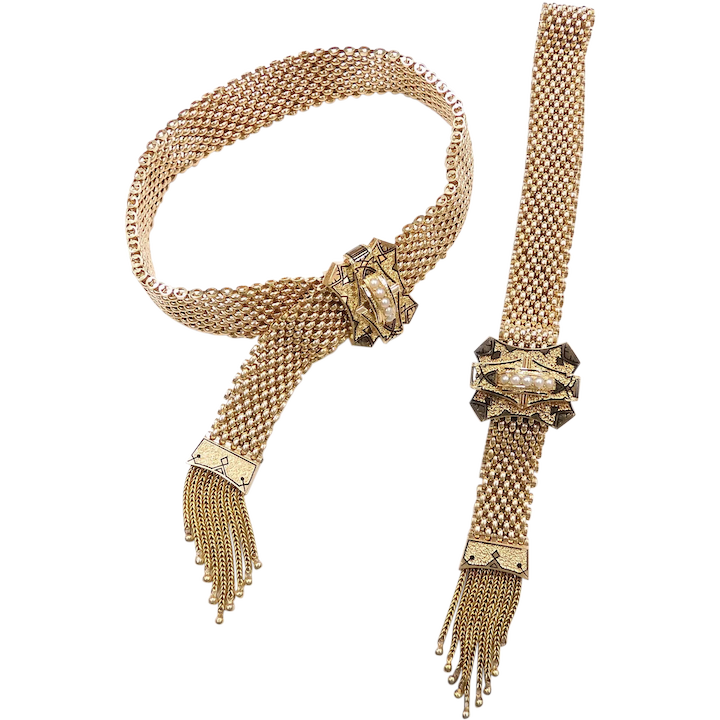Victorian Taille d’Epargne Pair of Wedding Slide Bracelets