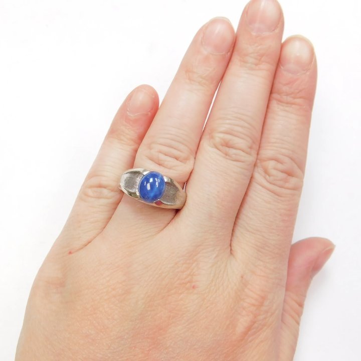 Burmese Blue Star Sapphire Engagement Ring in White Gold | Exquisite Jewelry  for Every Occasion | FWCJ