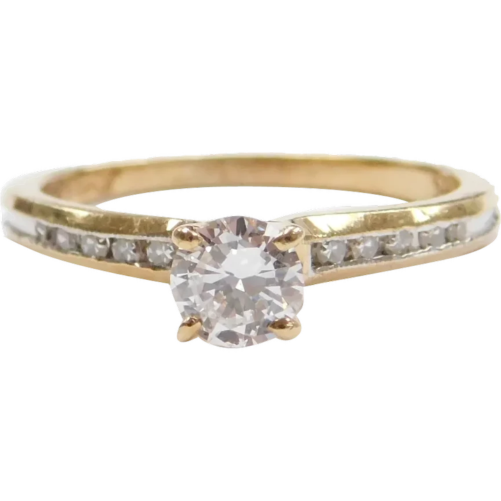 Vintage Diamond Engagement Ring .45 ctw 14k Gold