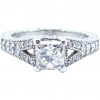 Vintage Inspired 1.21 ctw Princess Diamond Engagement Ring 14k White Gold 143
