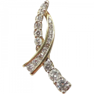 "Love Is A Journey" .90 ctw Diamond Pendant 14K Yellow Gold