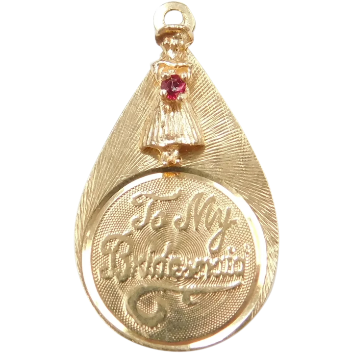“To My Bridesmaid” 14k Gold Charm