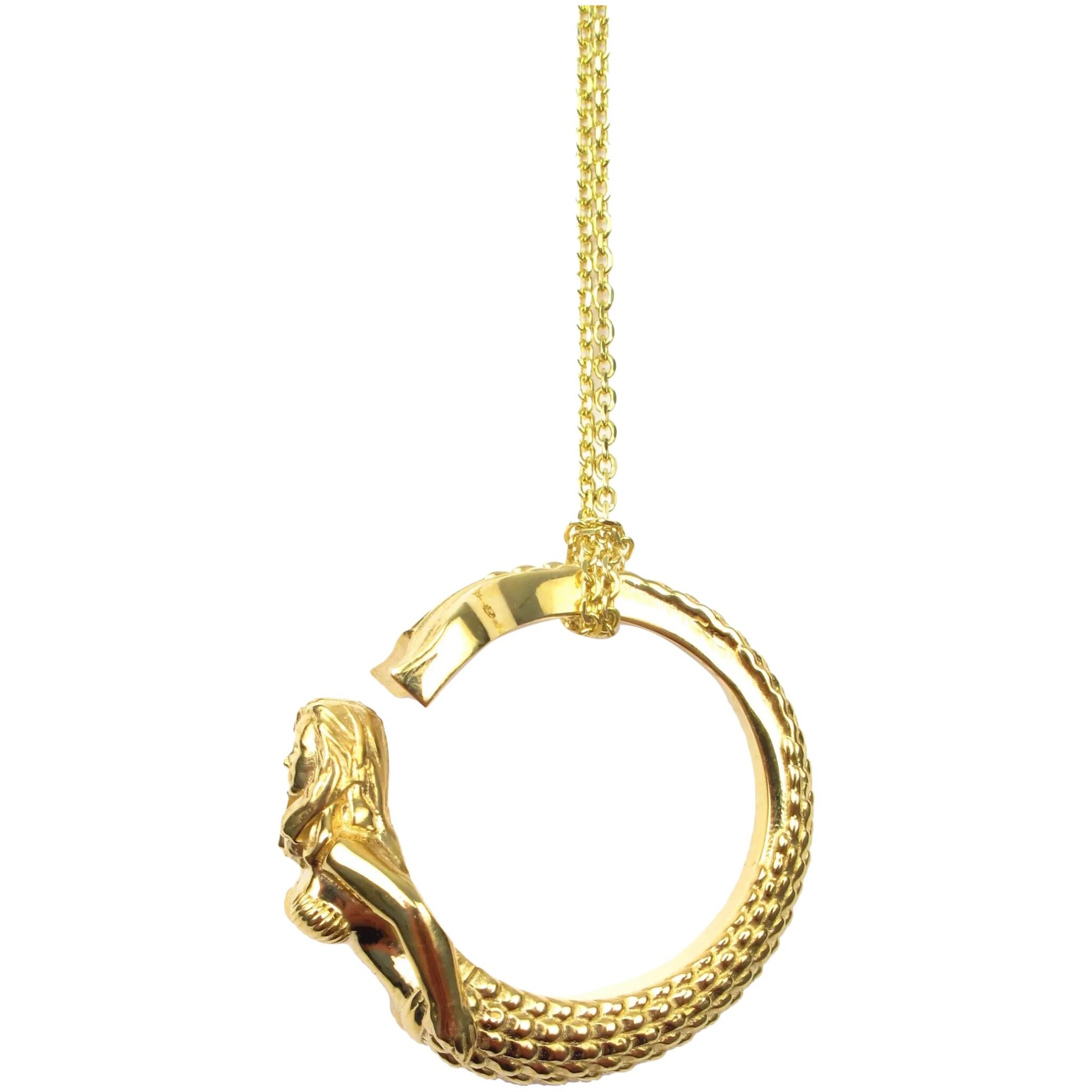 Custom Mermaid Necklace Two in One Converts to Ring 14K Gold