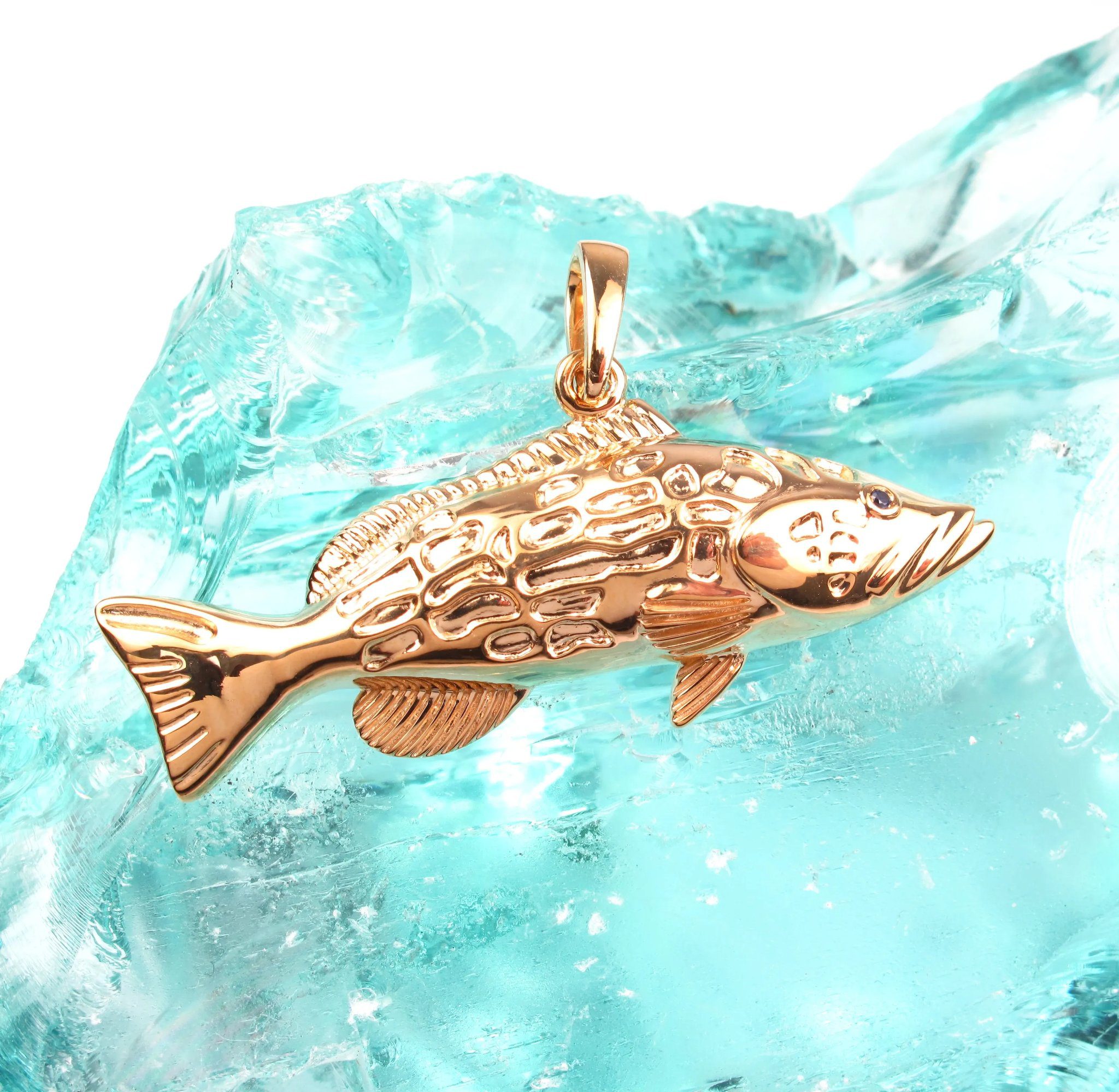 Golden big fish pendant