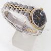 Pre-Owned Rolex 1971 Ladies Two Tone Gold Datejust 26MM Watch With Black Dial And Fluted Bezel Model#6916 Left View