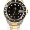 Pre-Owned 2000 Rolex GMT Master II 40MM Watch Two Tone With Black Dial and Black Bezel With Oyster Band Model 16713 front view