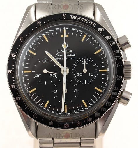 Pre-Owned 1981 Gents Vintage Omega Speedmaster Professional (Man On The Moon Watch) Stainless Steel With Black Dial Model 145.022