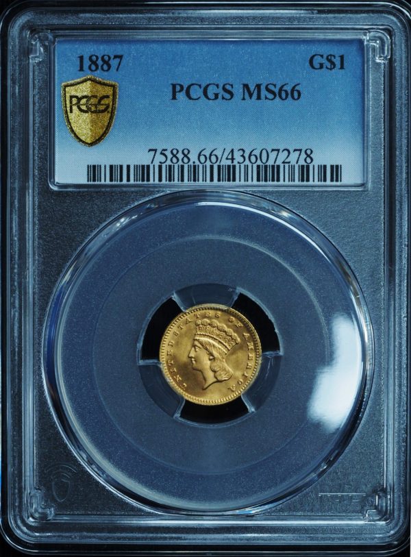 1887 Princess Head $1 Gold MS66 obverse