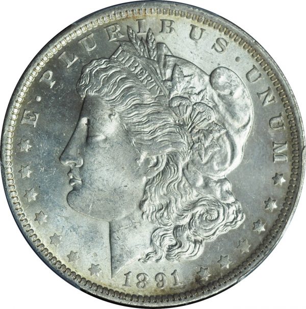 1891-O Morgan Silver Dollar MS62 PCGS close up