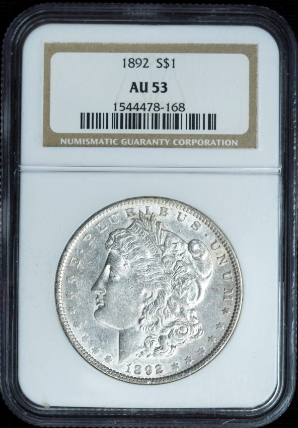 1892 Morgan Silver Dollar AU53 NGC obverse