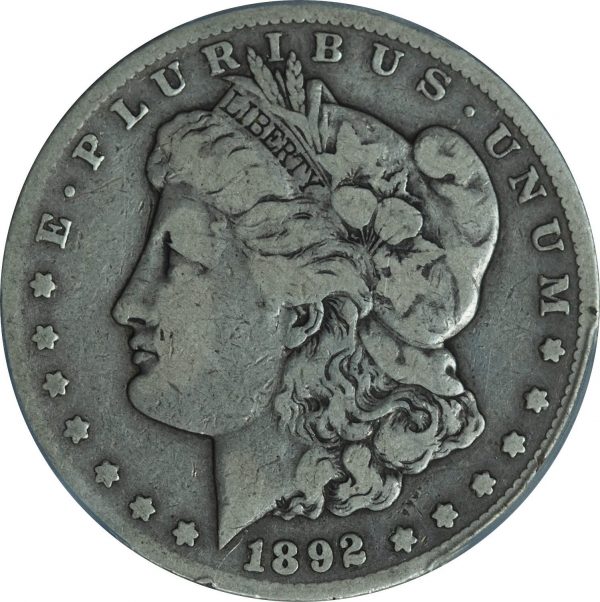 1892-CC Morgan Silver Dollar VG10 PCGS close up