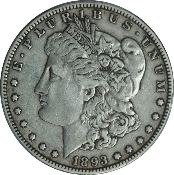 1893 Morgan Silver Dollar XF40 PCGS close up