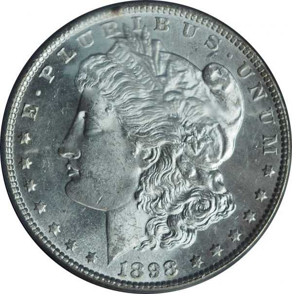 1898 Morgan Silver Dollar MS63 PCGS close up