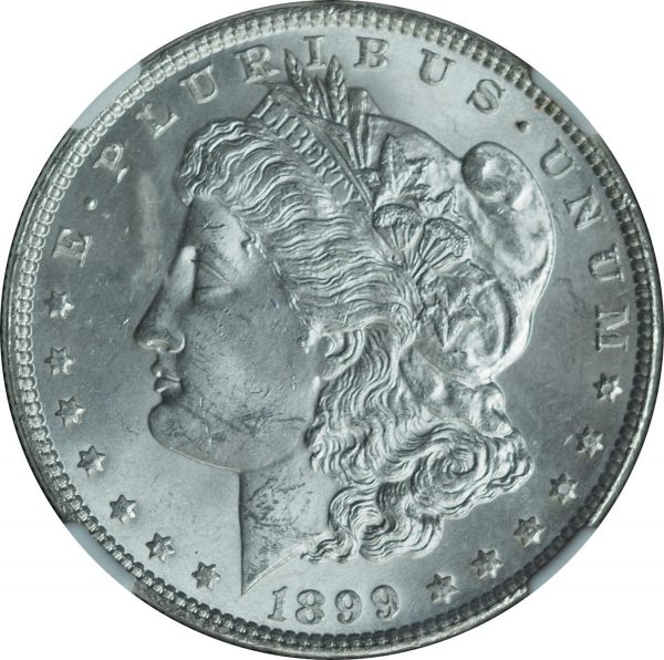 1899 Morgan Silver Dollar MS63 NGC close up