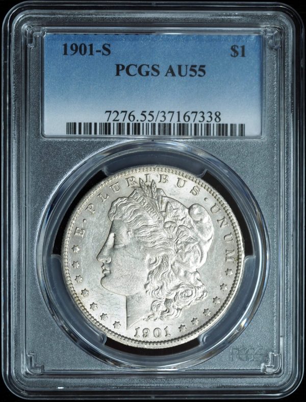 1901-S Morgan Silver Dollar AU55 PCGS obverse