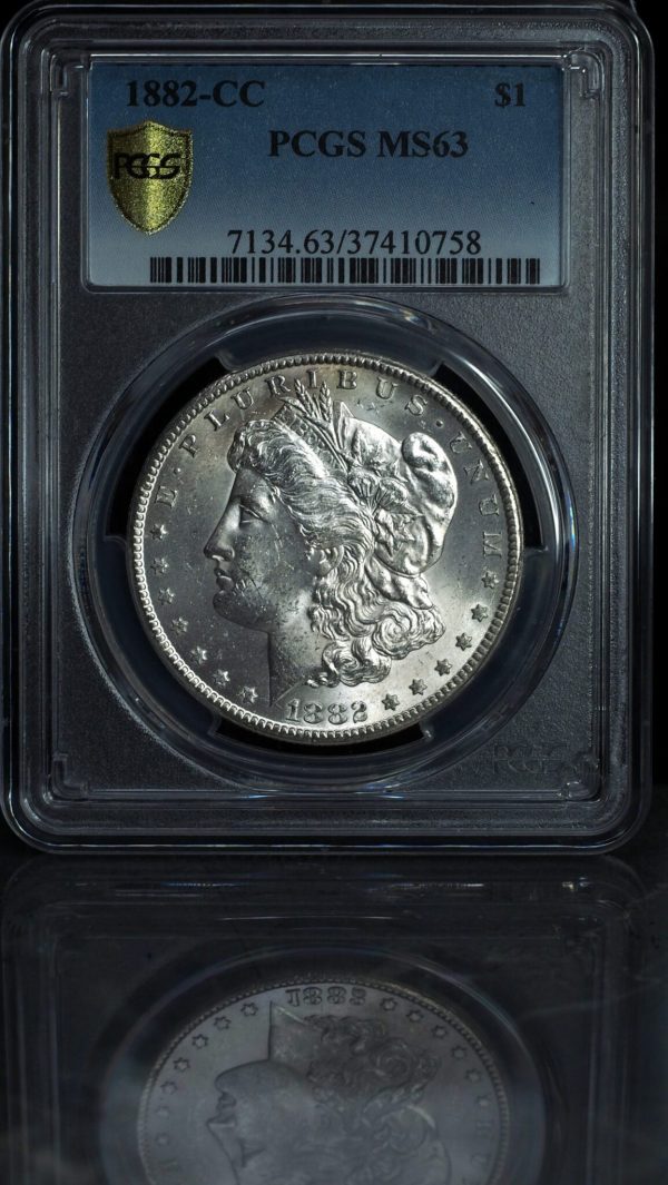 1882-CC Morgan Silver Dollar MS63 PCGS obverse