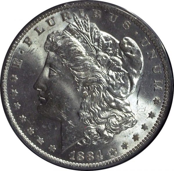 1884-O Morgan Silver Dollar MS63 PCGS close up
