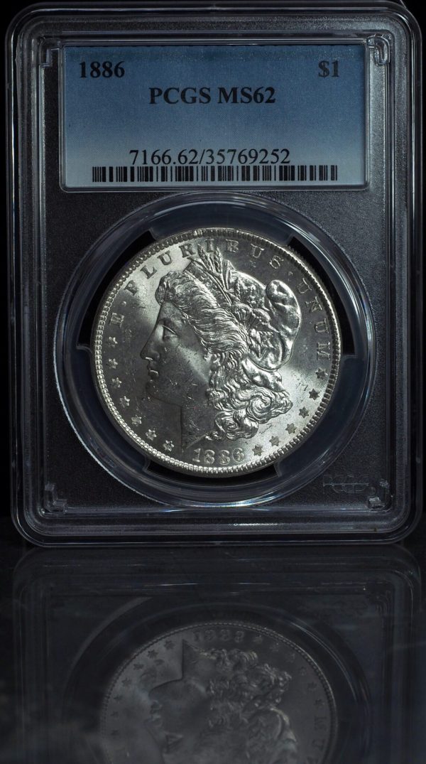 1886 Morgan Silver Dollar MS62 PCGS obverse