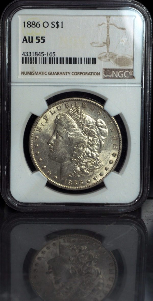 1886-O Morgan Silver Dollar AU55 NGC obverse
