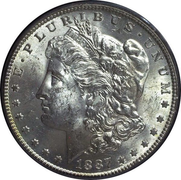 1887-O Morgan Silver Dollar MS62 PCGS close up