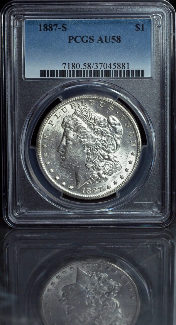 1887-S Morgan Silver Dollar AU58 PCGS obverse