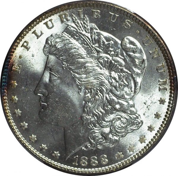 1888 Morgan Silver Dollar MS64 PCGS close up