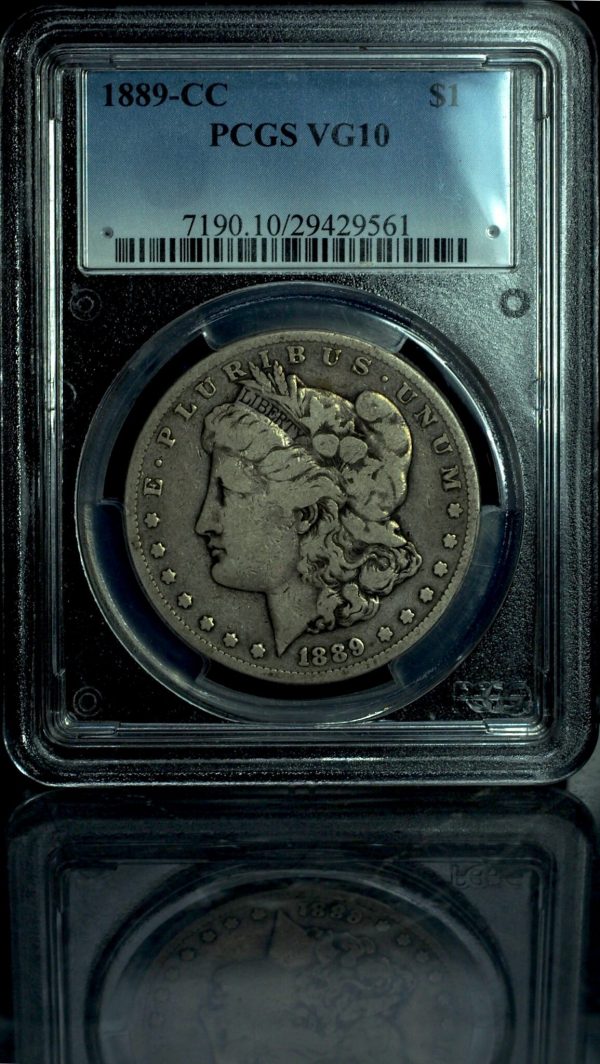 1889-CC Morgan Silver Dollar VG10 PCGS obverse