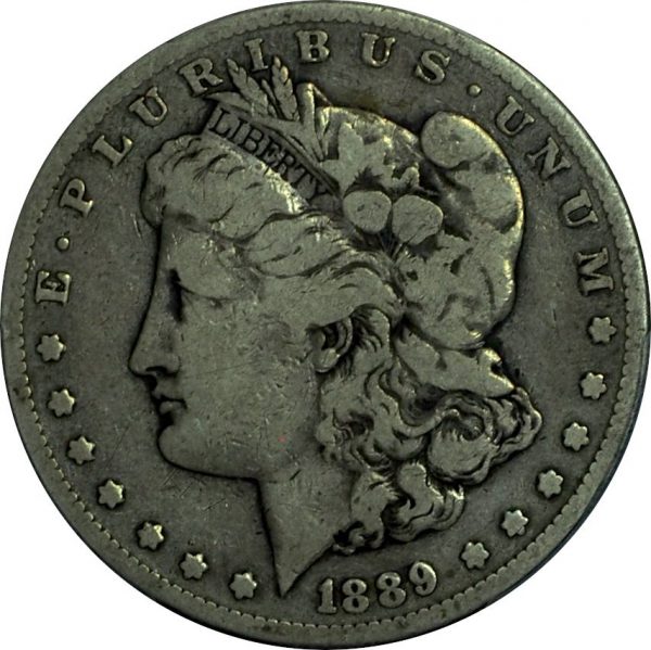 1889-CC Morgan Silver Dollar VG10 PCGS close up