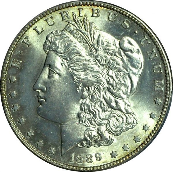 1889-S Morgan Silver Dollar MS62 PCGS close up